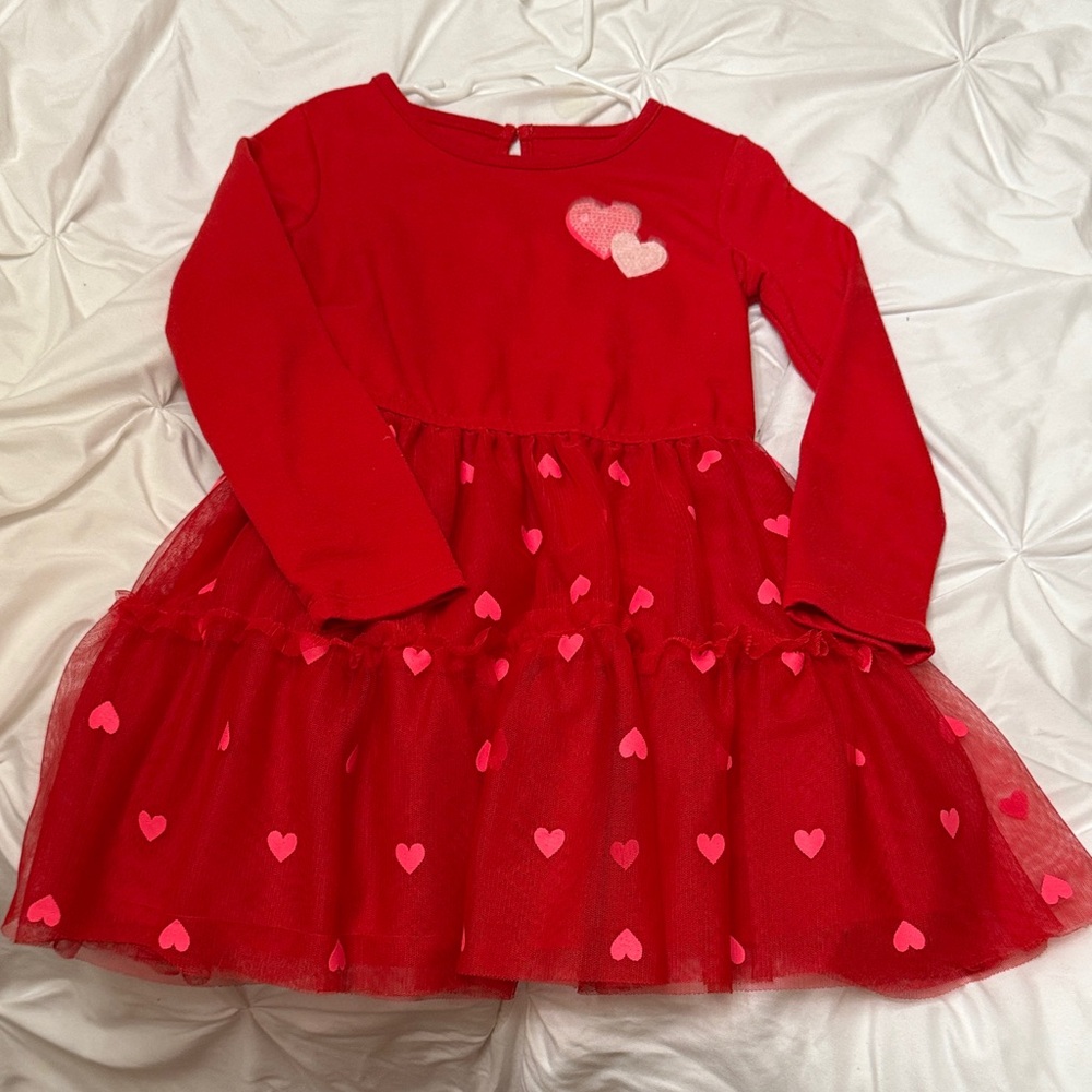 Cat & Jack Red and Pink Heart Dress